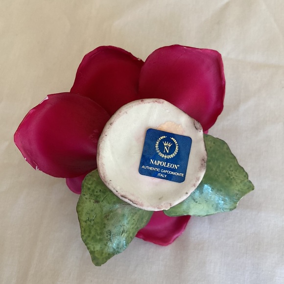 Vintage Napoleon authentic Capidimonte Italy porcelain rose - Picture 5 of 7